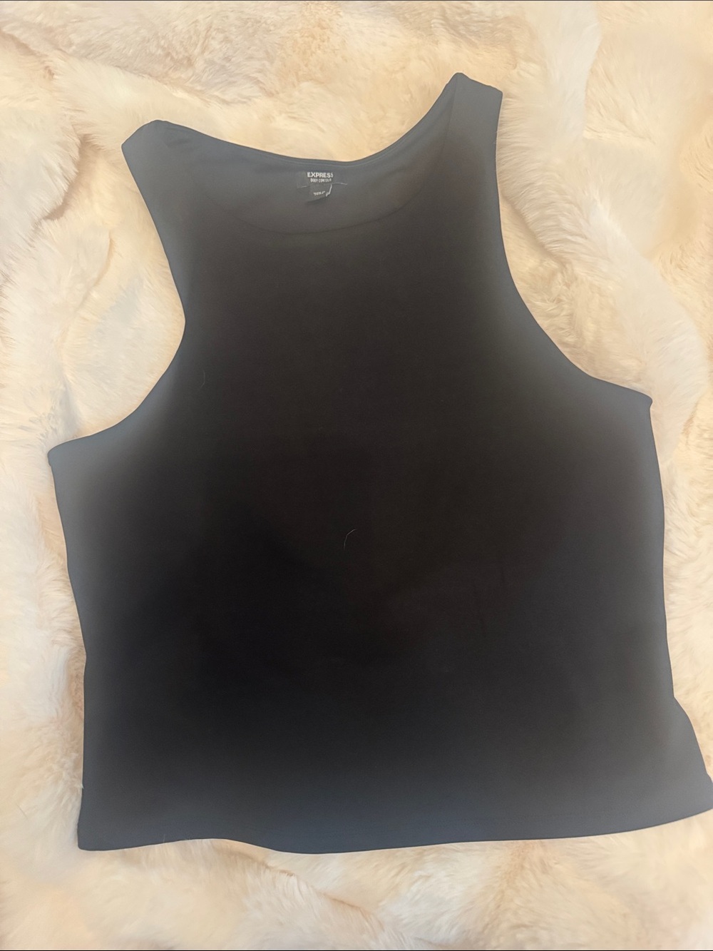 Express Black High-Neck Sleeveless Tank Top